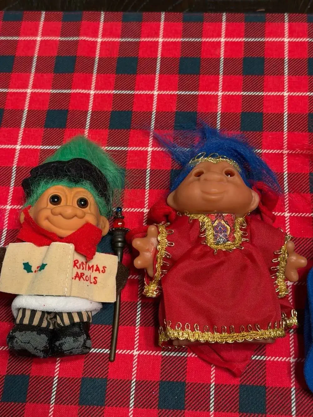Vintage Troll Doll Collection Set of 5 Including Christmas Caroler and Wizard